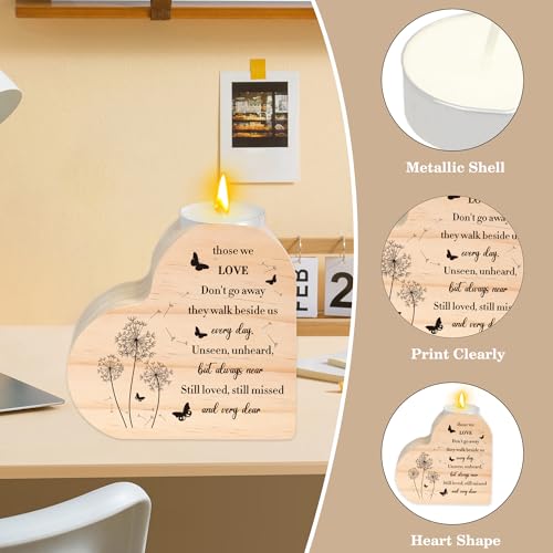 Sympathy Gifts for Loss of Loved One - Memorial Bereavement Condolence Remembrance Gifts for Mother Father Grandma Grandpa Loss of Loved One Those We Love Heart Shaped Candle Holders