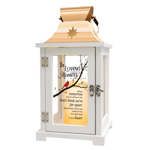 Memorial Lantern - Sympathy Gifts for Loss of Mother, Memorial Gifts for Loss of Father, Bereavement Gifts, Rememberance Gifts for Loss of Loved One Mother Father When Tomorrow Starts Without Me - color: When Tomorrow Starts