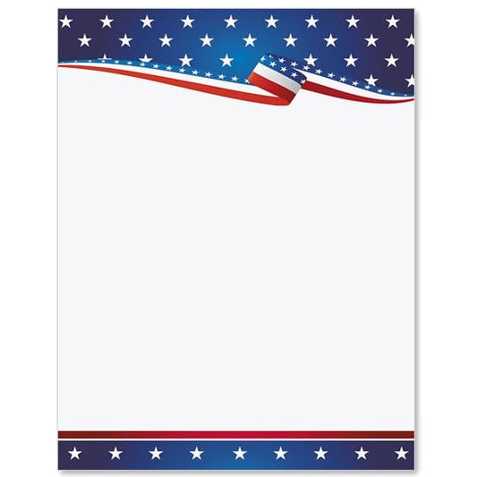 PaperDirect Patriotic Stars and Stripes Joy Border Papers, Vibrant Red, White and Blue with Stars Design, 8.5 x 11, Acid-Free, Ideal for Invitations, Flyers, Announcements, Cards, 25 Sheets - color: Patriotic Stars and Stripes Joy