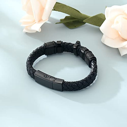 shajwo Cremation Jewelry Cross Urn Bracelet for Ashes for Women Men - color: Black 20cm