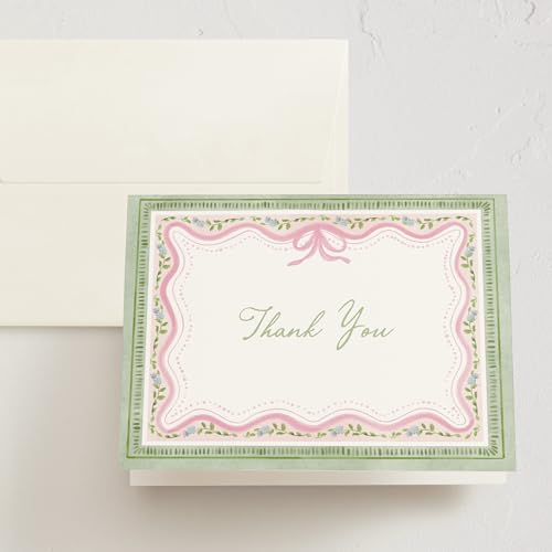 Minted Thank You Cards 10 Pack Bride to Be Design Folded 4.25 x 5.5 Inch Blank Greeting Cards with Envelopes for Bridal Shower Wedding Engagement Appreciation Notes - color: Bride to Be