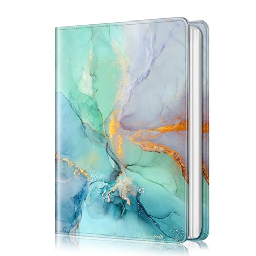 Fintie Photo Album 4x6 Photos - 112 Pockets Wallet Albums Memory Book | Vegan Leather Cover, 4X6 Picture Keepsakes, Family/Wedding/Travel Memory Book, Baby/Kids/Boys/Girls Gift, Emerald Marble - color: emerald marble