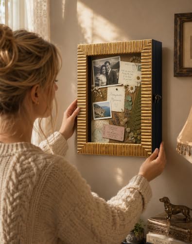 11x14 Antique Gold Shadow Box Display Case for Photo Print Postcard Ticket - color: Gold, size: 11x14