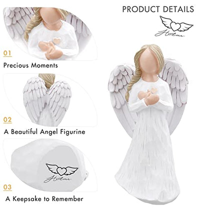 Remembrance Angel Figurine, Guardian Angel Figurine | Sculpted Hand Painted Figure with Sympathy Card - A Gift to Show Love Sympathy Gratitude Bereavement Friendship or Prayer - color: Remembrance Angel