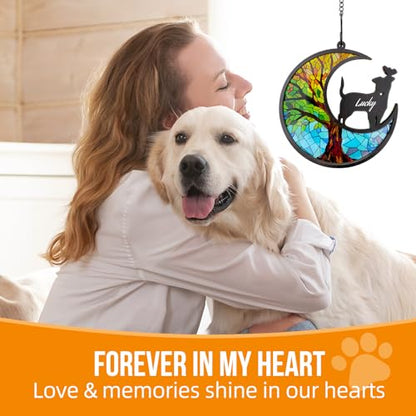 Dog Memorial Suncatcher,Pet Remembrance Gift with Sympathy Card for Loss of Dog,Tree of Life DIY Ornament(God's Butterfly) - color: Butterfly