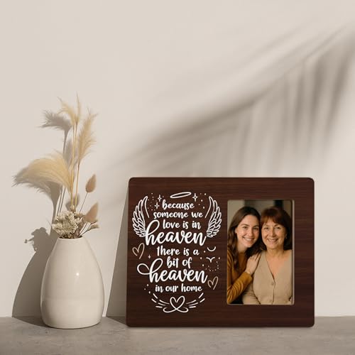 Memorial Picture Frames for Loss of Loved One, Sympathy Gifts Because Someone We Love is in Heaven, In Loving Memory Frames Fits 4x6 Photo - color: Gray