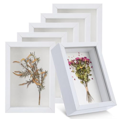 6 Pack 4 x 6 Inches Shadow Box Frame, Small Wood Frame Memory Display Cases,1.2in Depth Picture Frame Case for Dried Flowers, DIY Craft, Memorabilia, Medals and Photos