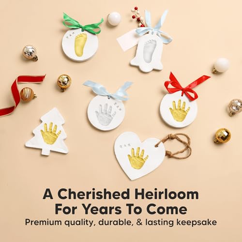 Baby Hand and Footprint Kit, Personalized Baby Christmas Ornament (Chime) - color: Chime