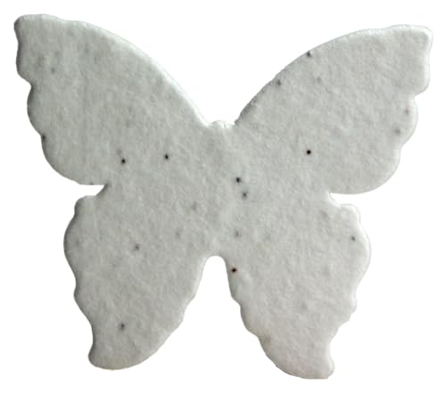 Bulk Seed Paper Butterfly Set of 100 with Recycled fibers and Petals 3 inch Wingspan (White 10s) - color: White 10s