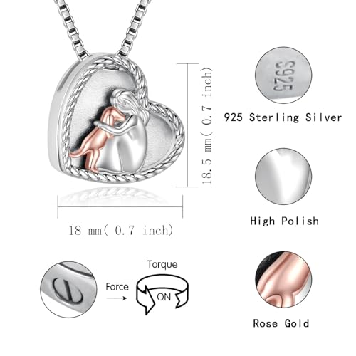 Sterling Silver Dog Urn Necklace for Pet Ashes - S925 Pet fur Cremation Memorial Keepsake Pendant Jewelry Gifts for Women Loss Puppy - style: Dog Urn Locket Necklace