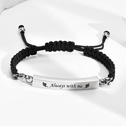 MPRAINBOW Adjustable Cremation Memorial Urn Bracelet, Stainless Steel Cremation Manmade Braided Urn Bracelet Keepsake Urn Bracelet for Ashes with Fill Kit - color: Style H -Silver