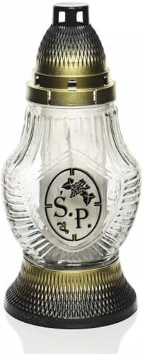 Polish Grave Candle – Traditional Memorial Light – Znicz Poland ST8 (2, Gold) - color: Gold