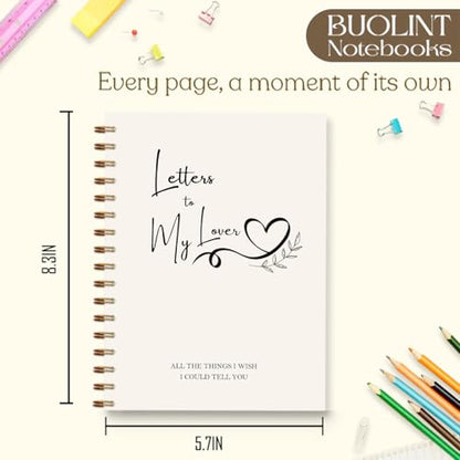 Letters to Heaven Notebook Journal 5.5x8.3, Grief Journal for Women, Memorial Sympathy Gifts for Loss of Loved One, Remembrance Bereavement Gifts Spiral Hardcover Notebook(Lover) - color: Lover