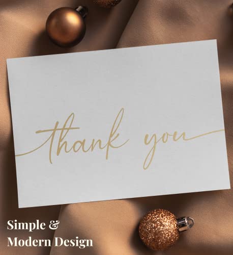 Thank You Card | Matte Gold Foil 20 Pack - color: Gold Foil Thank You