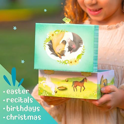 Giggle & Honey® Musical Horse Jewelry Box for Girls | Music Boxes for Little Girls, Toddler Jewelry Box for 4 Year Old Kids, Toys for Toddlers, Birthday Gifts for Kids 5-9 Years - style: Horse