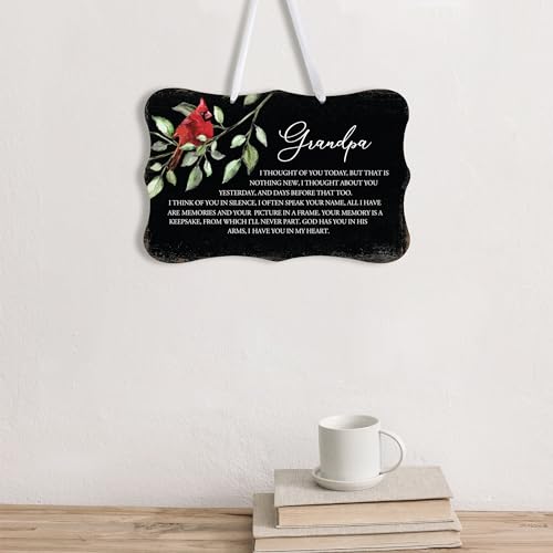 LifeSong Milestones Memorial Wall Hanging Signs Bereavement Keepsake Condolence Funeral Gift For Loss of Loved One 8x12 (Grandpa I Thought Of You (Black)) - color: Grandpa I Thought Of You (Black)