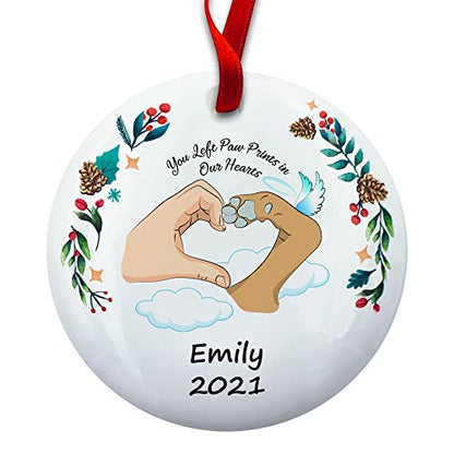 Personalized Loss Dog Cat Memorial Christmas Ornament, Pet Remembrance Ornaments - color: Pet
