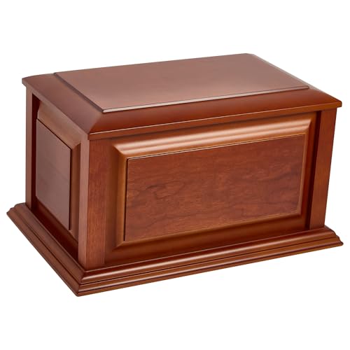 Handcrafted Large Wooden Cremation Urn Box for Adult Human Ashes - color: Coffee, size: Large