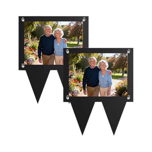 Waterproof Picture Frame for Grave 5x7, Outdoor Picture Frame - color: Black