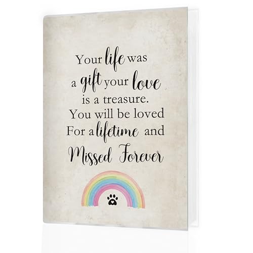 Dog Photo Albums 4x6, Pet Memorial Gifts, Dog Cat Remembrance Gift, Your Life Was a Gift Your Love Is a Treasure Small Memory Photo Album Book for 18 Pockets Hold 36 Pictures