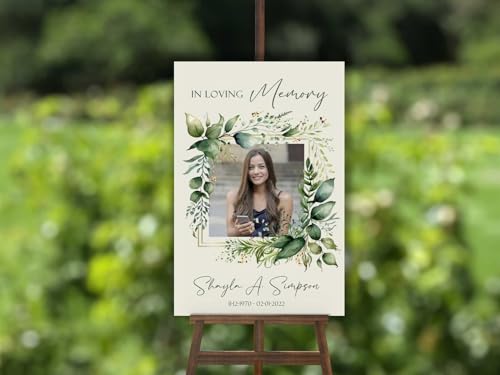 Wildflower Greenery Celebration of Life Welcome Sign, Funeral Welcome Sign, in Loving Memory Sign, Celebration of Life Funeral Sign, Celebration of Life Sign, Memorial Sign with Photo #Tf222 - color: Version #26