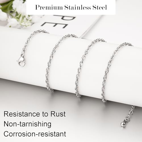 Abooxiu Replacement for Urn Cremation Jewelry Stainless Steel Link Chain Necklace for Men Women Silver