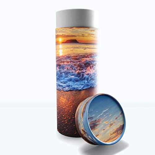 Hawaiian Sunset Scattering Urn Eco Friendly Adult - Bisodegradable & Cremation Urn for Adult Ashes - Scattering Tube - color: Hawaiian Sunset, size: Large 12"x5"
