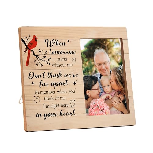 Memorial Picture Frame, In Loving Memory Wood Photo Frame, Sympathy Gifts Bereavement Gifts for Loss of Mom Dad Grandparents, When Tomorrow Starts Without Me Frame, Funeral Remembrance Gifts -d10 - style: Memorial 06