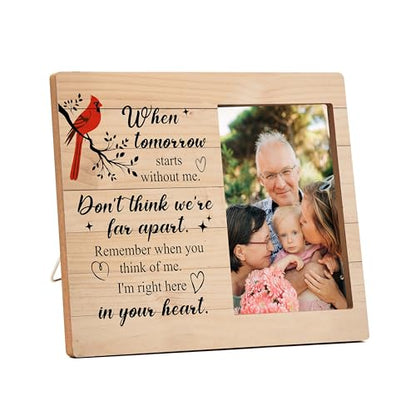 Memorial Picture Frame, In Loving Memory Wood Photo Frame, Sympathy Gifts Bereavement Gifts for Loss of Mom Dad Grandparents, When Tomorrow Starts Without Me Frame, Funeral Remembrance Gifts -d10 - style: Memorial 06