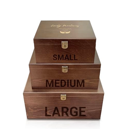 Personalized Memorial Keepsake Box: Engraved In Loving Memory, Walnut Pine Wood - style: Loving Storage Box Design - 5