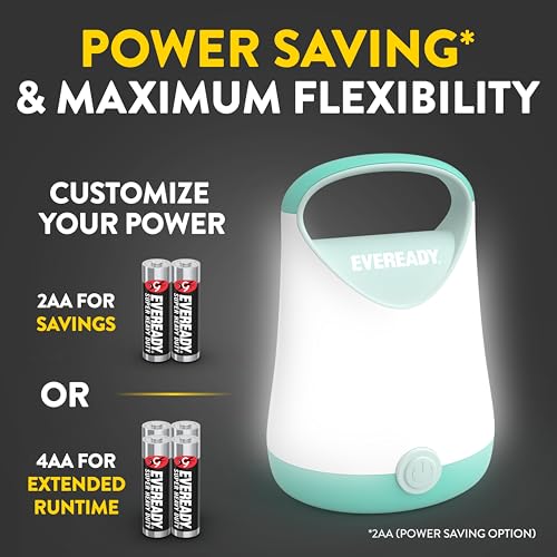 Eveready LED Camping Lantern X-250 (2-Pack), Super Bright Tent Lights, Rugged Water Resistant LED Lanterns, 100 Hour Run-time (Batteries Included), Teal - color: Teal, size: 2-Pack