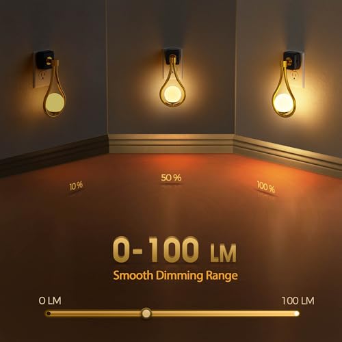 Briignite LED Night Light, Night Lights Plug into Wall, 0-100LM Dimmable - color: Cream