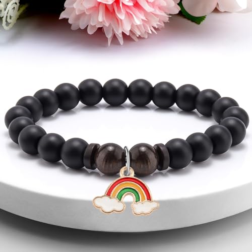 Memorial Gifts for Loss of Loved Beaded Bracelet Sympathy Remembrance In Memory of Mother Father Bereavement Gifts for Loss of Mom Her Women Thoughtful Funeral Gift Jewelry Bracelet with Massage Card