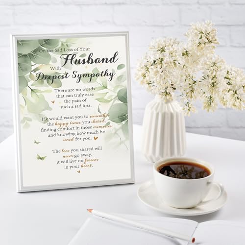 YiKaLus Sympathy Card for the Sad Loss of Husband,Condolence Card | Bereavement Condolence Cards for Women,Thinking of You,Memorial Gift with Deepest Sympathy,Matching Red Envelope 8x5.3 Inch - style: card 471
