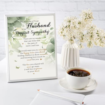 YiKaLus Sympathy Card for the Sad Loss of Husband,Condolence Card | Bereavement Condolence Cards for Women,Thinking of You,Memorial Gift with Deepest Sympathy,Matching Red Envelope 8x5.3 Inch - style: card 471