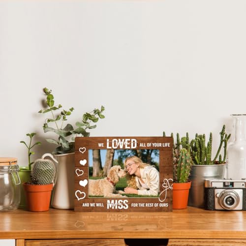Pet Memorial Wooden Picture Frames, We Loved You All of Your Life, Tabletop Memorial Remembrance Photo Frame, Dog Loss Sympathy Gift for Dog Cat Lovers Owners 7.9 * 5.7inches - color: Style 19