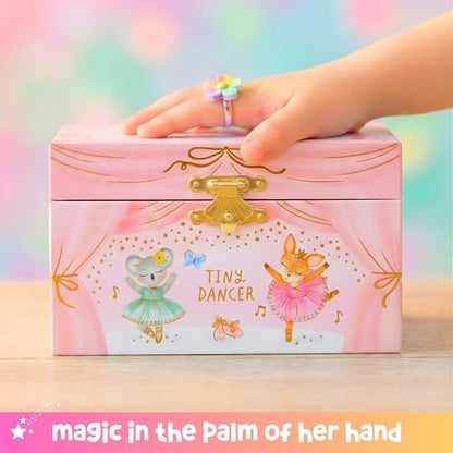Giggle & Honey® Musical Ballerina Jewelry Box for Girls | Music Boxes for Little Girls, Toddler Jewelry Box for 4 Year Old Kids, Toys for Toddlers, Birthday Gifts for Kids 5-9 Years - style: Animal Ballerina
