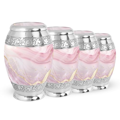 Blush Pink Heart Urn for Human Ashes - color: Blush Pink Monar, size: 3 Inch - Pack of 4