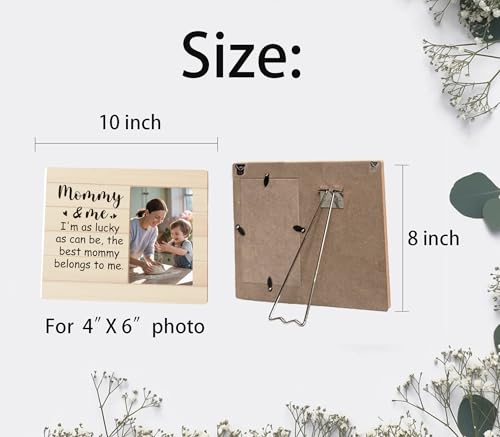 New Mom and First Time Mom Gifts,Mommy and Me Rustic Keepsake Picture Frame 4x6 - color: Mom