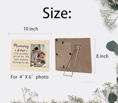 New Mom and First Time Mom Gifts,Mommy and Me Rustic Keepsake Picture Frame 4x6 - color: Mom