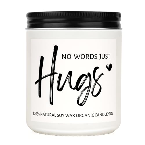 Sympathy Gifts for Loss of Loved One- No Words Just Hugs Candles, Natural Lavender Scented Candle 9OZ, Get Well Soon, Thinking of You Gifts, Bereavement Gift for Women Men, Miscarriage Gift for Mother