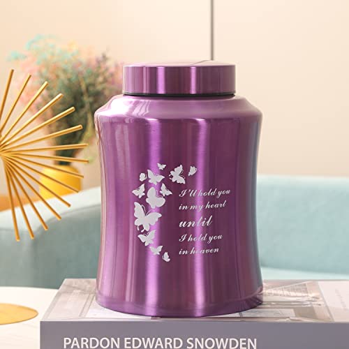Urn for Human Ashes Adult,Cremation Urns for Ashes Male Female,Medium urn for Human Ashes for Dad Mom,Funeral urn Burial urn (160 Cubic inches, Butterfly)