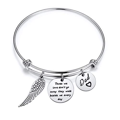Zuo Bao Memorial Bracelet In Memory Of Dad Mom Sympathy Gift Those We Love Don't Go Away They Walk Beside Us Every Day Loss Jewelry for Her - color: In Memory Of Dad