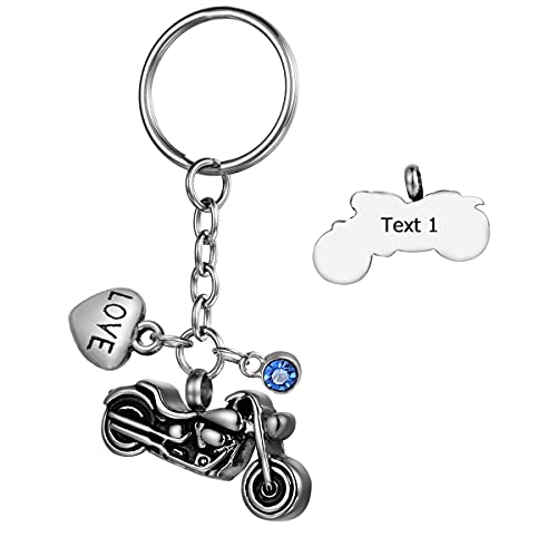 Motorcycle Cremation Jewelry Ashes Pendant Urn Necklace Memorial Keepsake - style: Keychain-motorcycle1-Customized