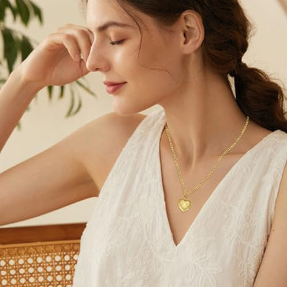 TUGHRA Mother's Day Gifts Gold Locket Necklaces for Women, 925 Sterling Silver Heart Photo Lockets Memorial Keepsake Jewelry Gift for Mom, Wife, Daughter - style: 1226-Tree of life