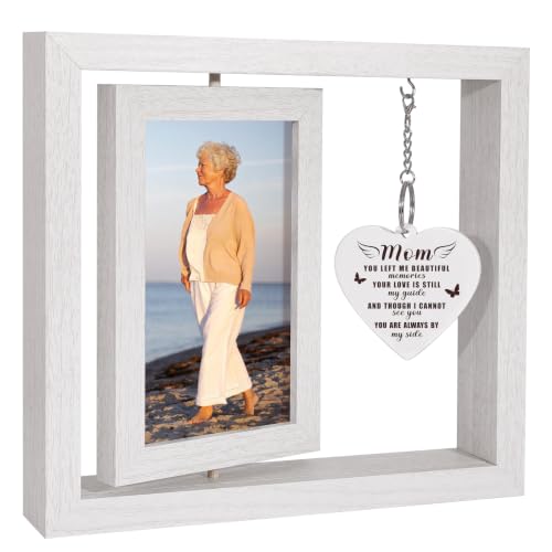 Memorial Gifts for Loss of Mom, Sympathy Gift for Loss of Mom Memorial Picture Frame, In Memory of Mother Grief Remembrance Bereavement Funeral Condolence Gifts for Loss of Mother, Display Two 4x6 Photos - color: Memorial Mom - White