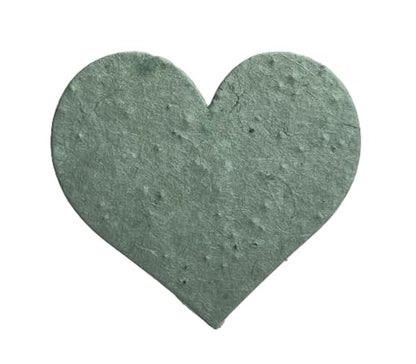 Of The Earth Handmade Paper - Wildflower Seed Paper Large Hearts - Recycled Flower Petals - Bulk Set of 100 (14s Green Lotka) - color: 14s Green Lotka