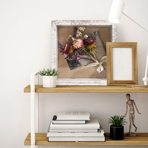 Small Wall Mounted Shadow Box Frame 8x8 with Real Glass,White - color: White, size: 8*8