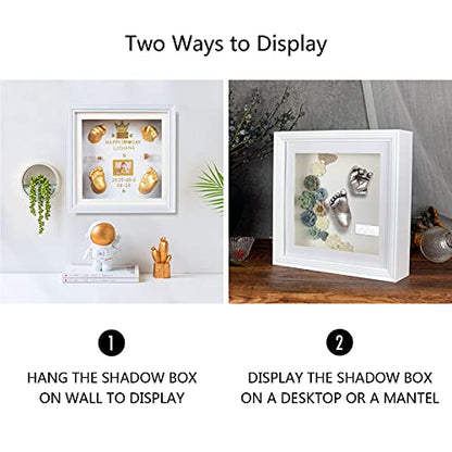 10x10 Shadow Box Frame, 3D Display Case, White, 2" Depth - size: 10x10