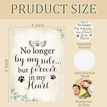 Pet Memorial Gifts Photo Album Holds 36 4x6 Photos, Dog Cat Remembrance Gifts, Pet Loss Sympathy Gift, No Longer by My Side but Forever in My Heart Small Photo Album Memory Keepsake - color: Dog No Longer
